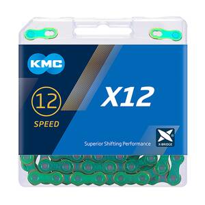 KMC X12 Aurora Green indicador desgaste cadena