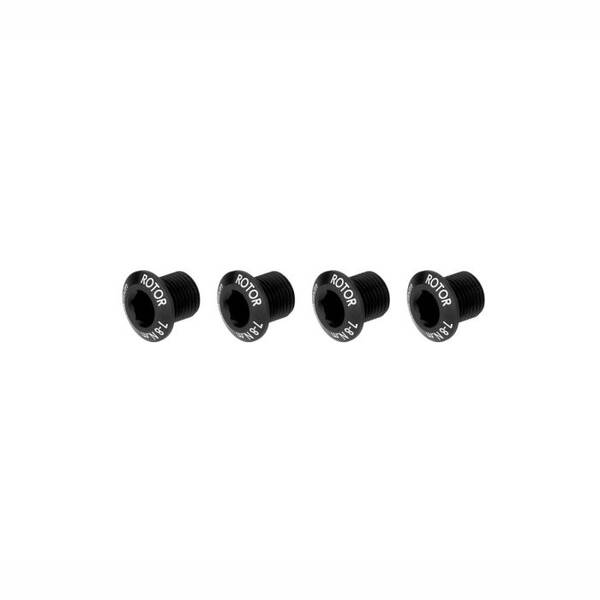 ROTOR 1X INSPIDER CROWN BOLT SET 4 BOLTS BLACK pernos de plato